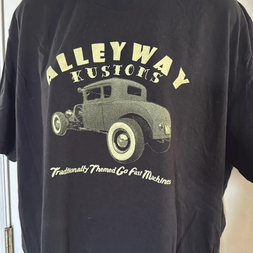 Alleyway Kustoms Black Lightweight Soft Unisex T-Shirt Size XL - Picture 2 of 5